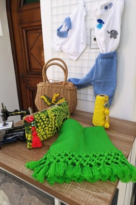 stola con frangia nodi