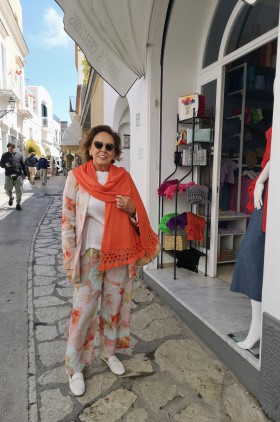 stola con frangia nodi